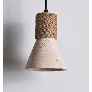 Taverette Vintage Jaune Travertin Suspension Corde