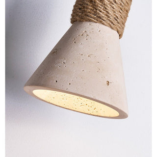 Taverette Vintage Jaune Travertin Suspension Corde