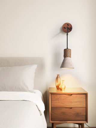 Litz Vintage Jaune Travertin Corde Applique Murale