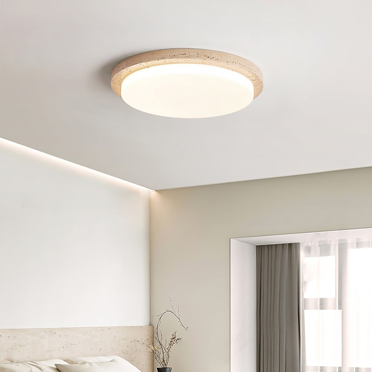 Etala Lisse-Bord Travertin Plafonnier