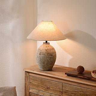 Terravina Textured Ceramic Table Lamp-Neutral Decor
