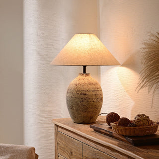 Terravina Textured Ceramic Table Lamp-Neutral Decor