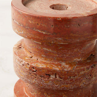 Terrace Stone Candle Holder-Neutral Decor