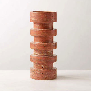 Terrace Stone Candle Holder-Neutral Decor