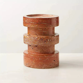 Terrace Stone Candle Holder-Neutral Decor