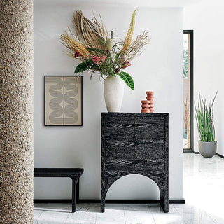 Terrace Stone Candle Holder-Neutral Decor