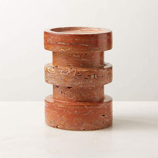 Terrace Stone Candle Holder-Neutral Decor