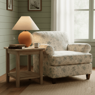 Terracotta Hued Ceramic Table Lamp-Neutral Decor