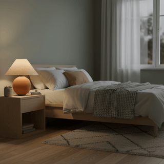 Terracotta Hued Ceramic Table Lamp-Neutral Decor