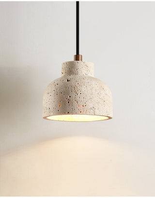 Travertine Bell Pendant Lamp-Neutral Decor