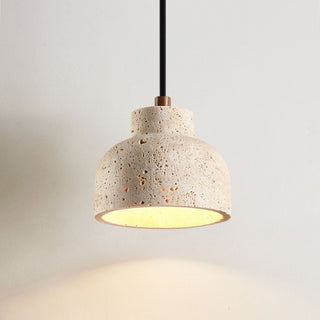 Travertine Bell Pendant Lamp-Neutral Decor