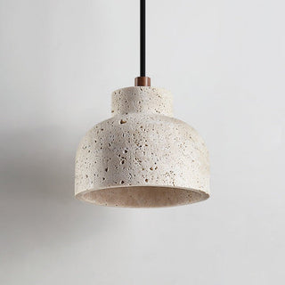 Travertine Bell Pendant Lamp-Neutral Decor