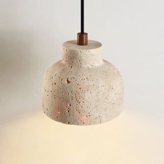 Travertine Bell Pendant Lamp-Neutral Decor