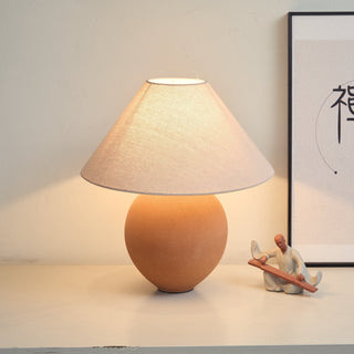 Terracotta Hued Ceramic Table Lamp-Neutral Decor