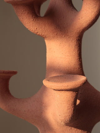 Terracotta Tree Candelabra-Neutral Decor