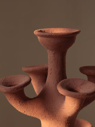 Terracotta Tree Candelabra-Neutral Decor