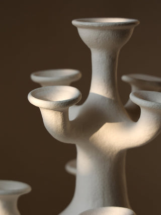 Terracotta Tree Candelabra-Neutral Decor