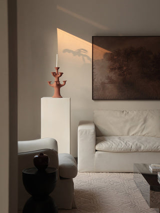 Terracotta Tree Candelabra-Neutral Decor