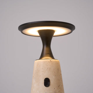 Vespera Lampe de Table en Travertin Sculptural