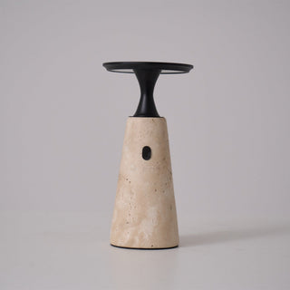 Vespera Lampe de Table en Travertin Sculptural