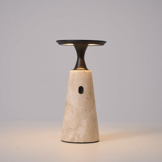 Vespera Lampe de Table en Travertin Sculptural