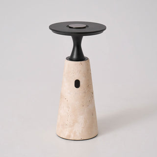 Vespera Lampe de Table en Travertin Sculptural