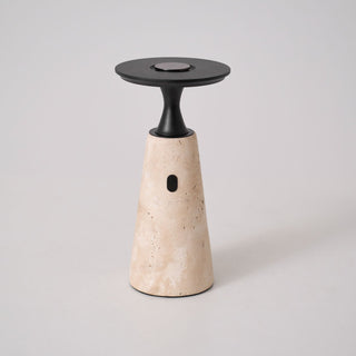 Vespera Lampe de Table en Travertin Sculptural