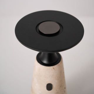 Vespera Lampe de Table en Travertin Sculptural