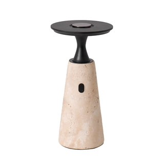 Vespera Lampe de Table en Travertin Sculptural