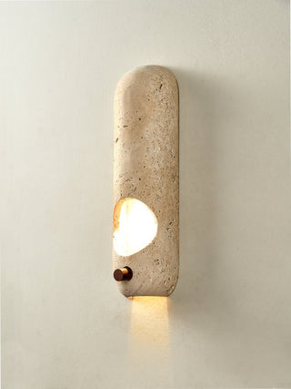 Travertine Oval Wall Sconce-Neutral Decor