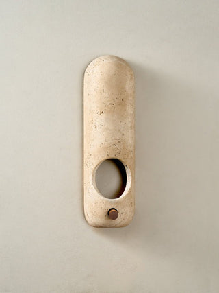 Travertine Oval Wall Sconce-Neutral Decor