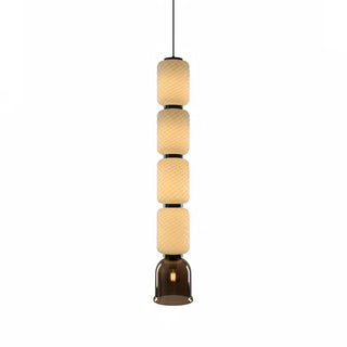 Textured Layered Glass Pendant Light-Neutral Decor