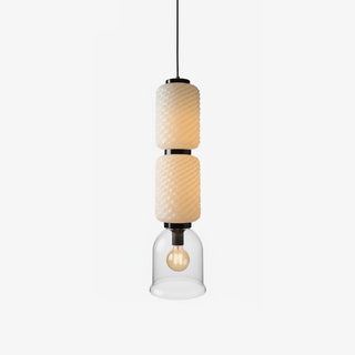 Textured Layered Glass Pendant Light-Neutral Decor