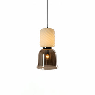 Textured Layered Glass Pendant Light-Neutral Decor