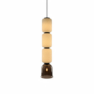 Textured Layered Glass Pendant Light-Neutral Decor