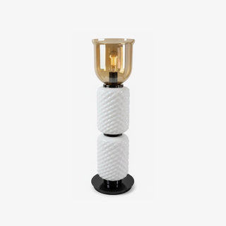 Textured Layered Glass table Light-Neutral Decor