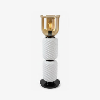 Textured Layered Glass table Light-Neutral Decor