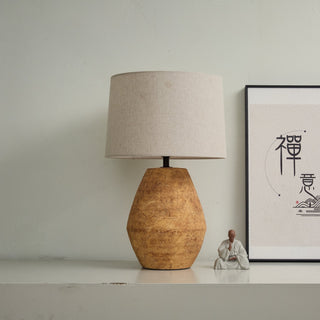 Textured Terracotta Toned Table Lamp-Neutral Decor