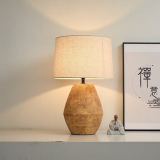 Textured Terracotta Toned Table Lamp-Neutral Decor