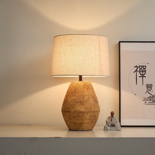 Textured Terracotta Toned Table Lamp-Neutral Decor