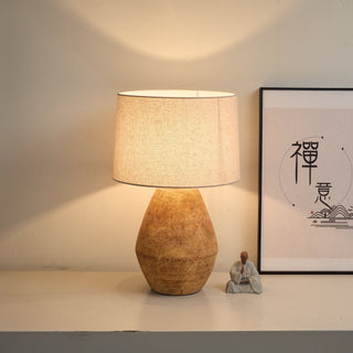 Textured Terracotta Toned Table Lamp-Neutral Decor