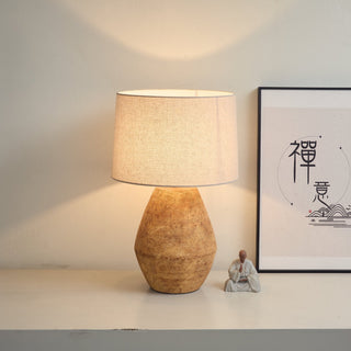 Textured Terracotta Toned Table Lamp-Neutral Decor