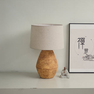 Textured Terracotta Toned Table Lamp-Neutral Decor