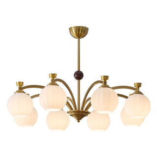 Usilia Lustre Verre Bois Vintage Élégance