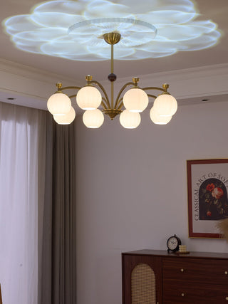 Usilia Lustre Verre Bois Vintage Élégance