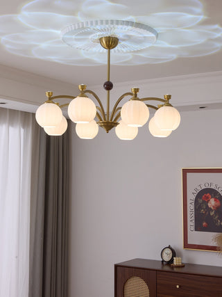 Usilia Lustre Verre Bois Vintage Élégance
