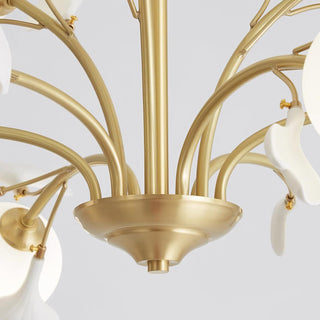 Lustra Lustre Feuille de Ginkgo Laiton Verre-Luire