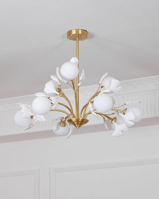 Lustra Lustre Feuille de Ginkgo Laiton Verre-Luire