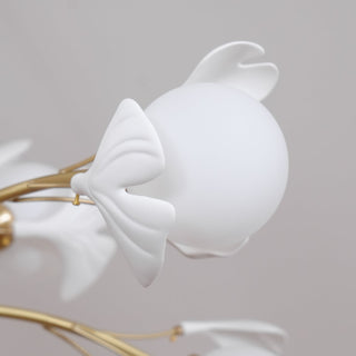 Lustra Lustre Feuille de Ginkgo Laiton Verre-Luire