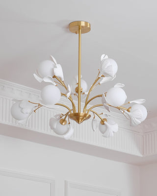 Lustra Lustre Feuille de Ginkgo Laiton Verre-Luire